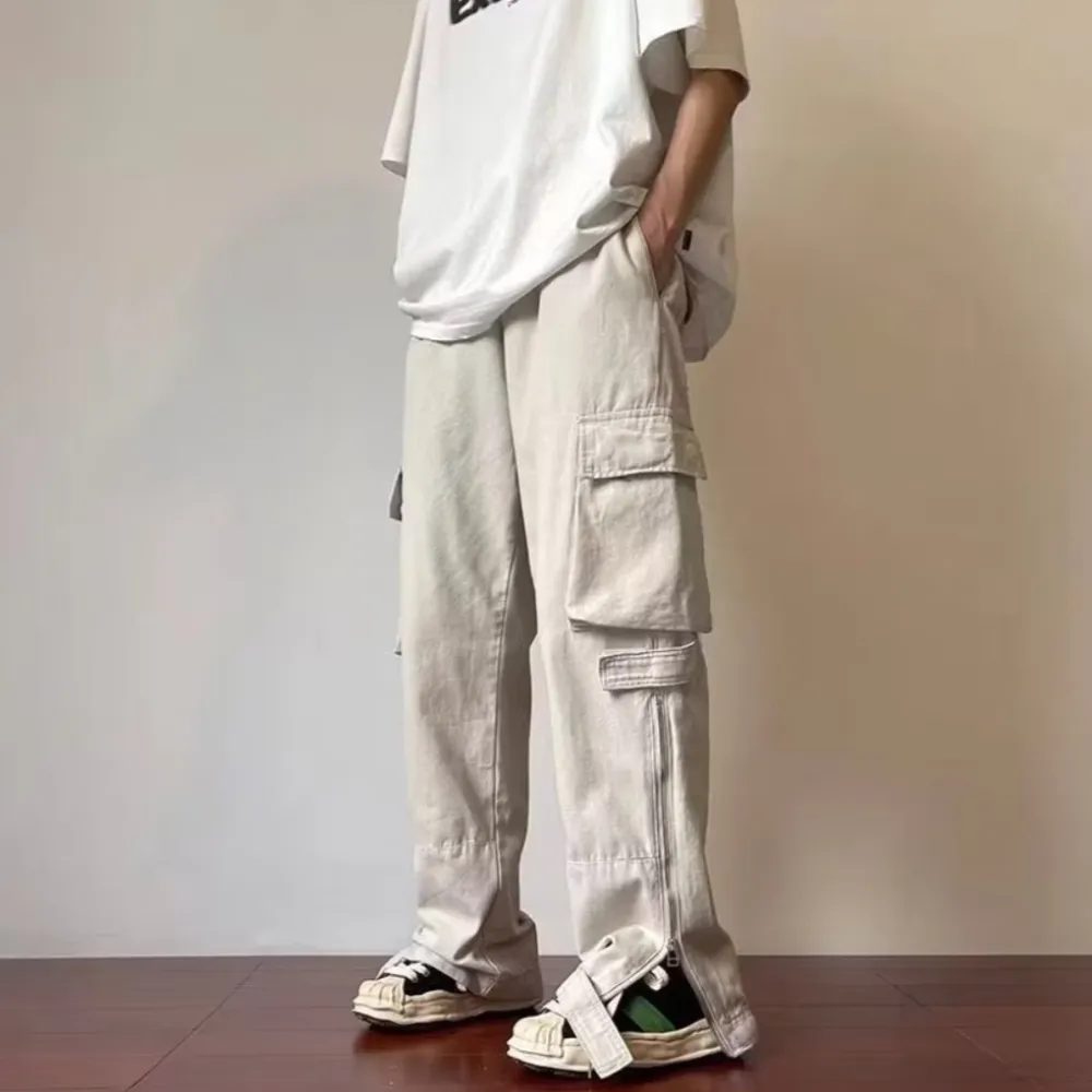 Casual Side Zip Cargo Pants