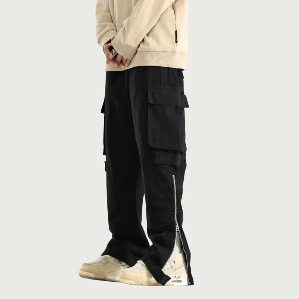 Casual Side Zip Cargo Pants