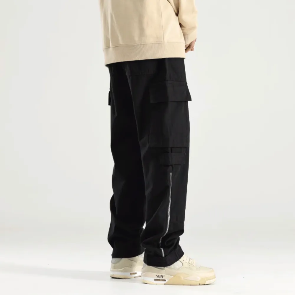 Casual Side Zip Cargo Pants