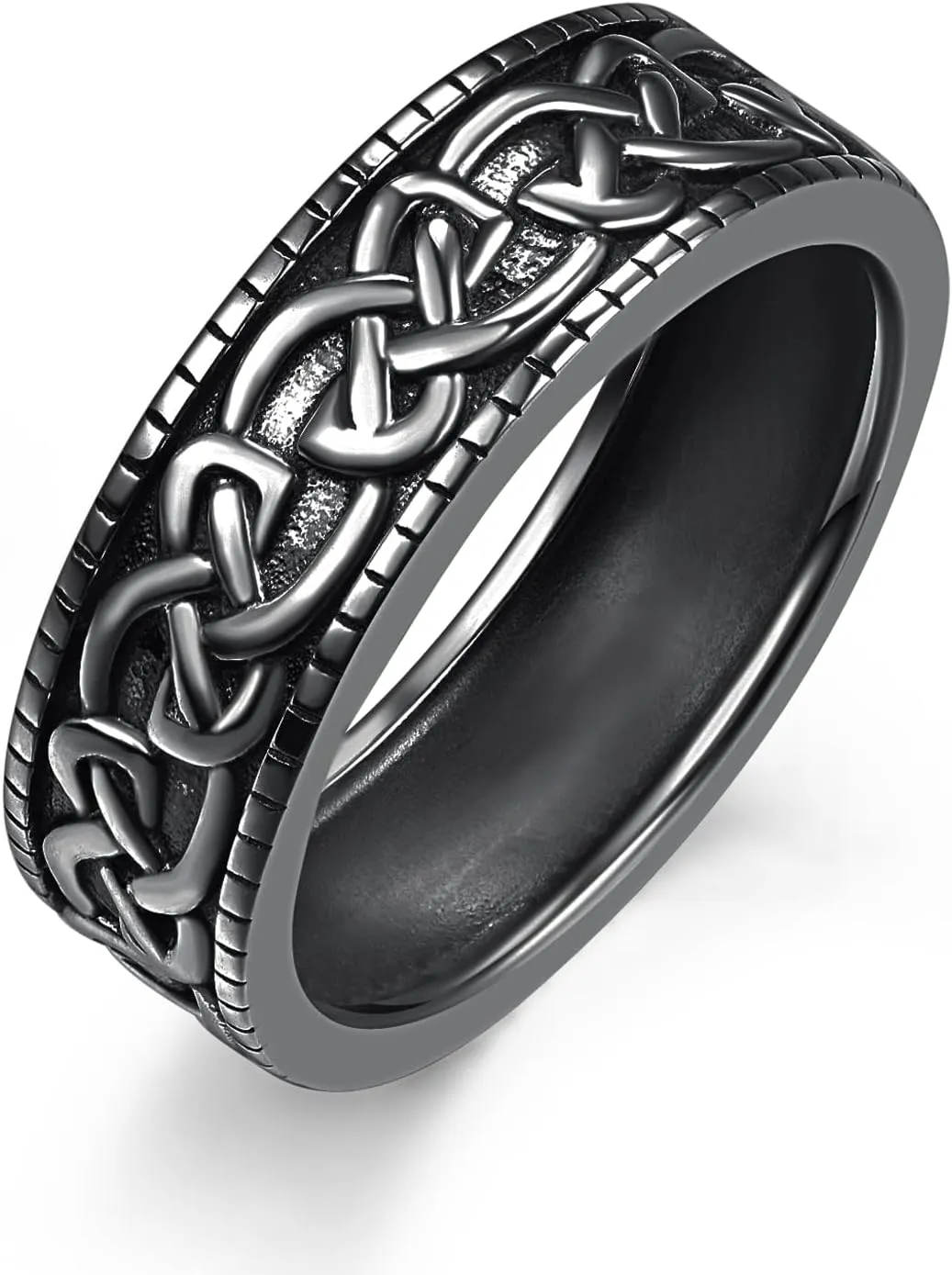 Celtic Knot Mens Rings, Men Wedding Band, Anniversary & Wedding Promise Jewelry Gifts Ring for Men, Interwoven Knots, Endless Knot, Spirals