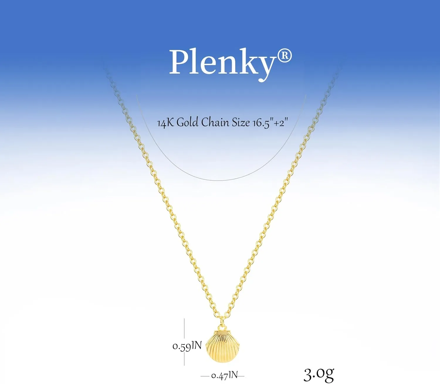 Charm Necklace-14K Gold/Silver Plated Charm Necklace Shell Conch Shell Turtle Starfish Coconut Tree Pearl Necklace Summe Beach Necklaces for Women Dainty Simple Jewelry for Women