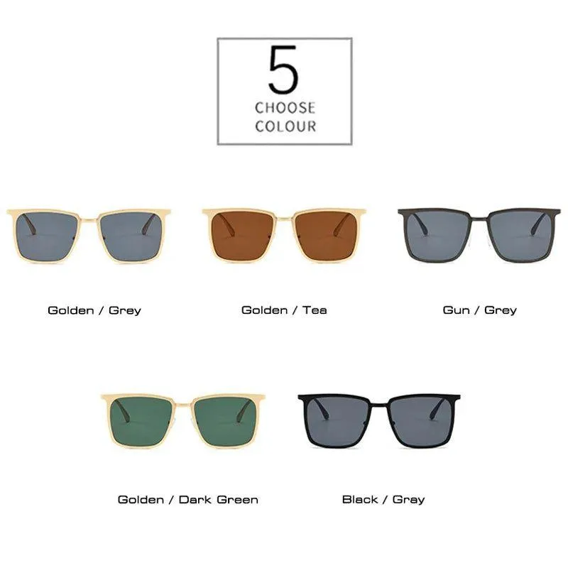 Chic Retro Square Sunglasses with UV400 Protection and Sleek Metal Frame