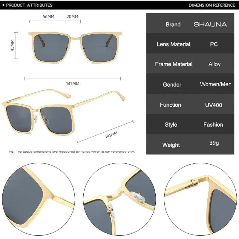 Chic Retro Square Sunglasses with UV400 Protection and Sleek Metal Frame