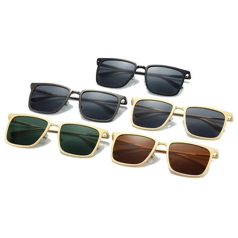 Chic Retro Square Sunglasses with UV400 Protection and Sleek Metal Frame