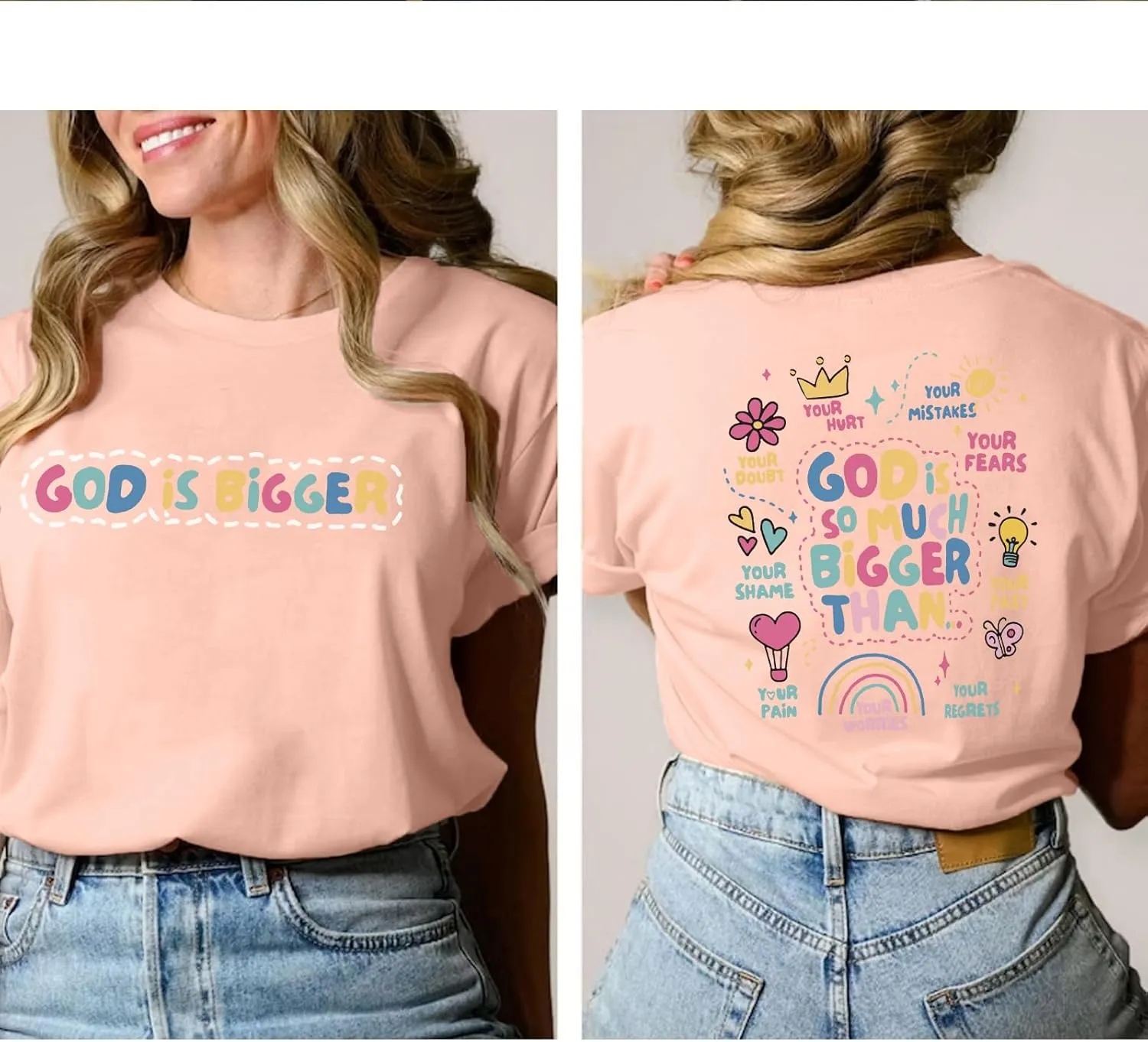 Christian Tshirts for Women Faith T Shirts Jesus God Shirts Religious Gifts Tee Funny Inspirational Graphic Tees Tops