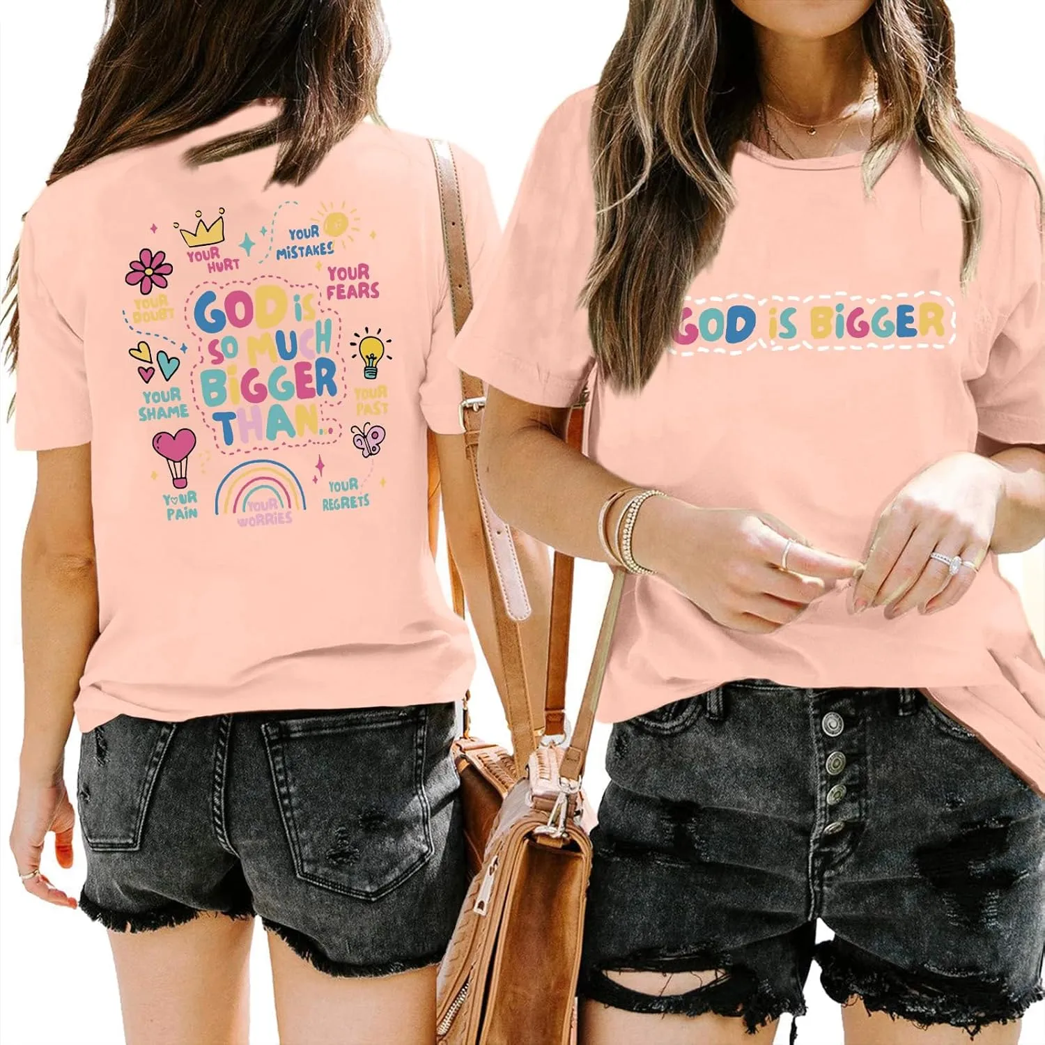 Christian Tshirts for Women Faith T Shirts Jesus God Shirts Religious Gifts Tee Funny Inspirational Graphic Tees Tops