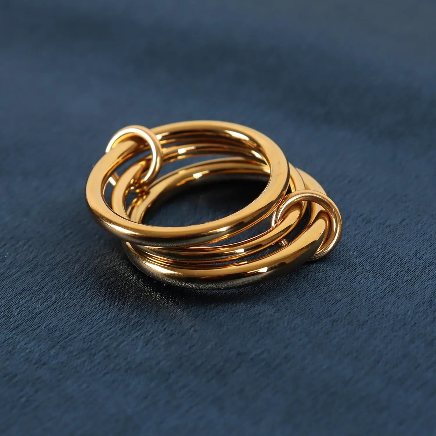 Chunky Gold Stackable Rings for Women,Dainty Multi-Link Rings Non Tarnish Women Jewelry,18k Gold Plated Stacking Rings Set Size 5-11