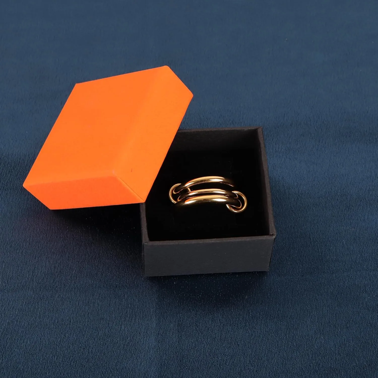 Chunky Gold Stackable Rings for Women,Dainty Multi-Link Rings Non Tarnish Women Jewelry,18k Gold Plated Stacking Rings Set Size 5-11