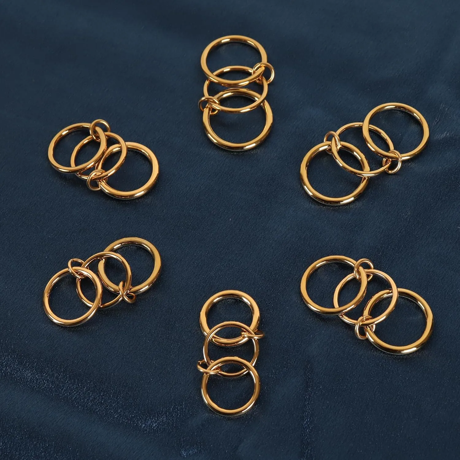 Chunky Gold Stackable Rings for Women,Dainty Multi-Link Rings Non Tarnish Women Jewelry,18k Gold Plated Stacking Rings Set Size 5-11