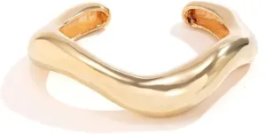 Chunky Heavy Metal Open Cuff Bangles for Women Irregular Wide Arm Bracelet