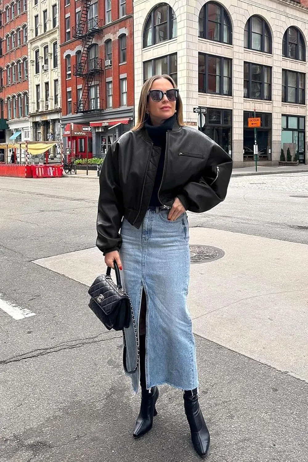 Cicy Bell Womens Faux Leather Bomber Jackets Baseball Collar Zip Up Cropped Biker Coat with Pockets