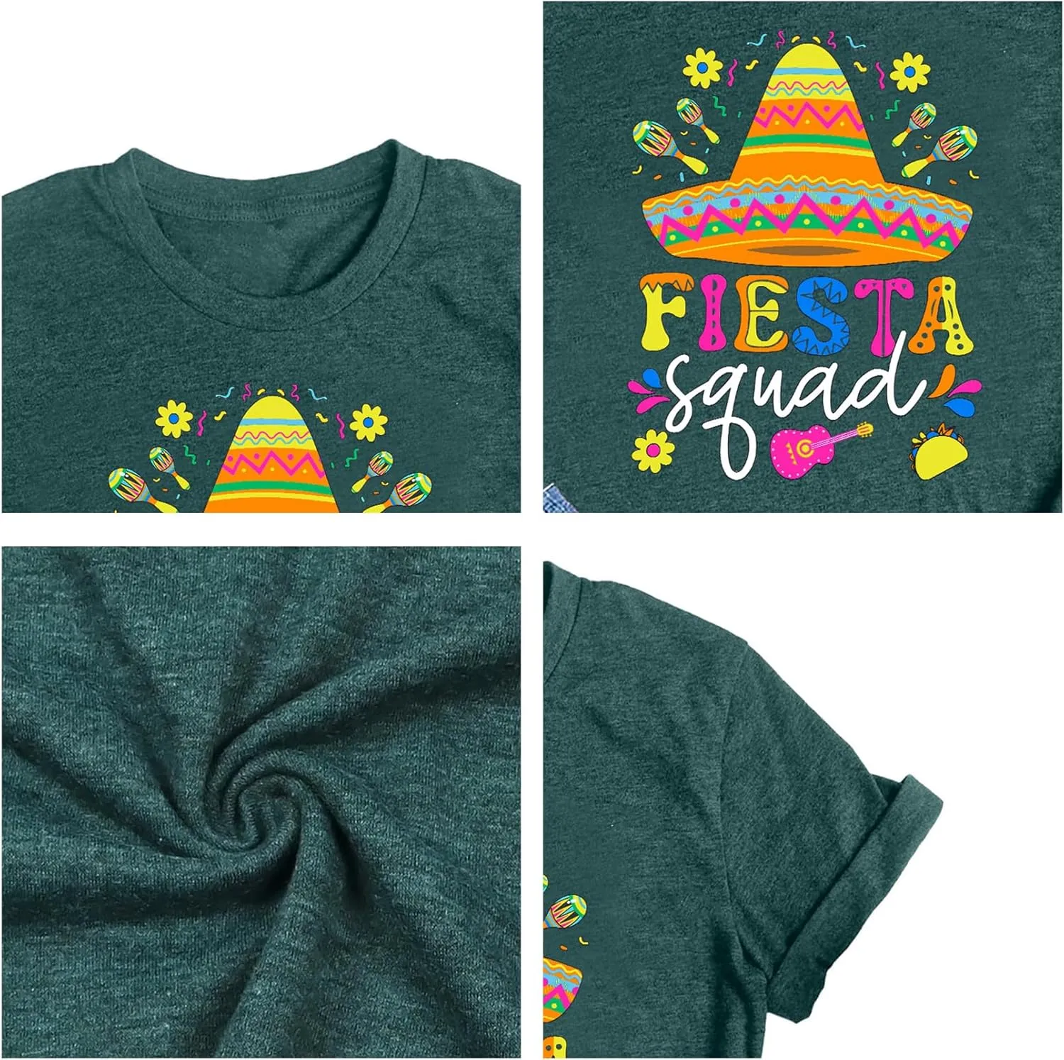 Cinco De Mayo Shirts Women: Mexican Fiesta Squad T-Shirts 5 De Mayo Shirt Mexican Fiesta Tee Tops