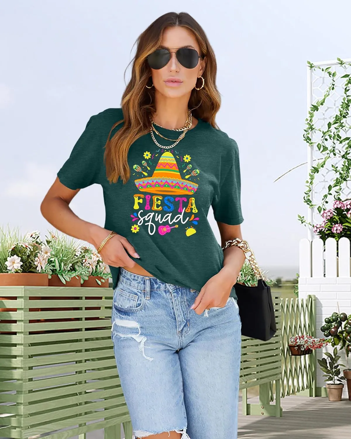 Cinco De Mayo Shirts Women: Mexican Fiesta Squad T-Shirts 5 De Mayo Shirt Mexican Fiesta Tee Tops