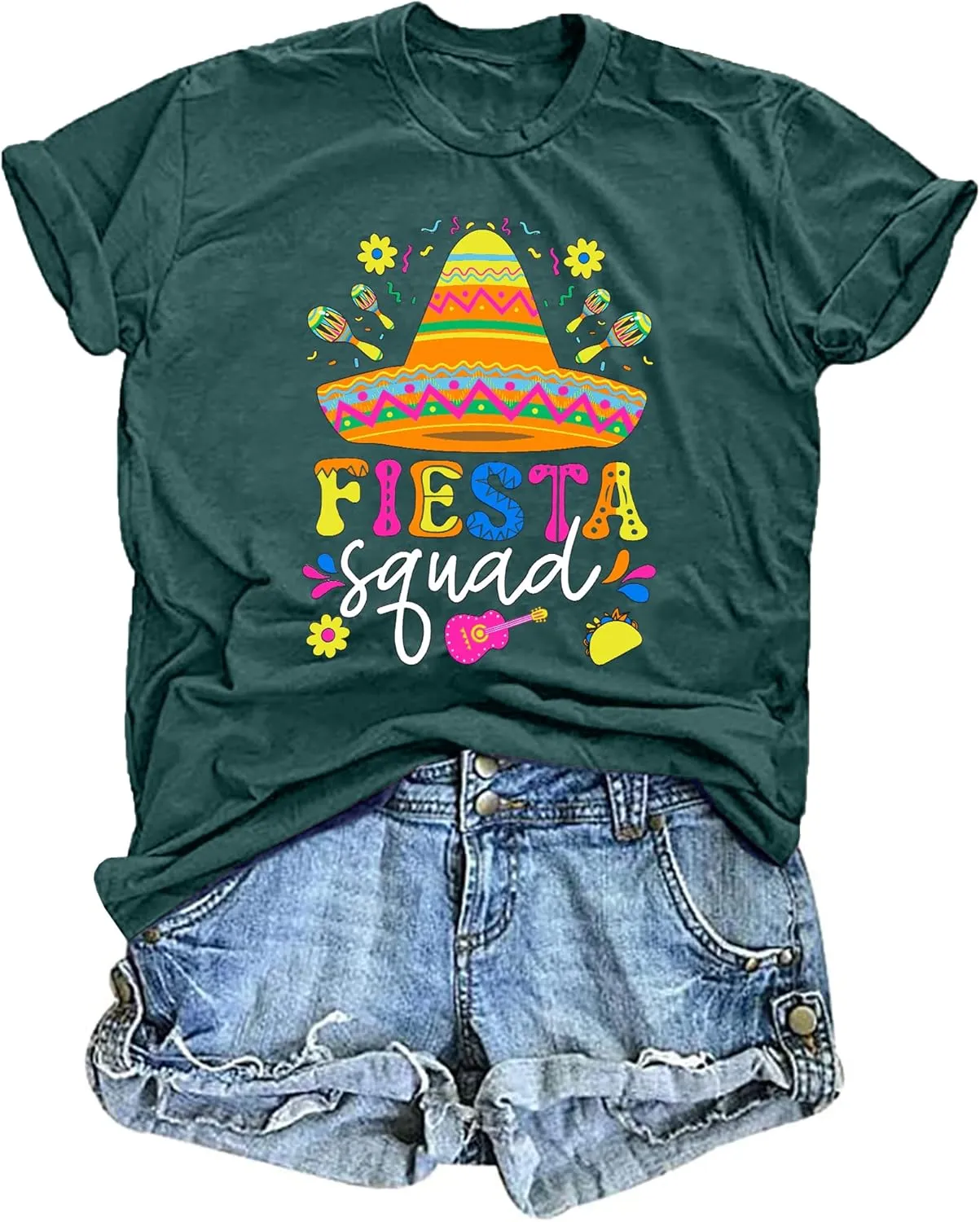 Cinco De Mayo Shirts Women: Mexican Fiesta Squad T-Shirts 5 De Mayo Shirt Mexican Fiesta Tee Tops