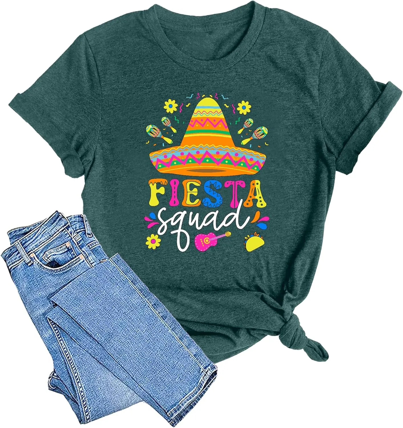 Cinco De Mayo Shirts Women: Mexican Fiesta Squad T-Shirts 5 De Mayo Shirt Mexican Fiesta Tee Tops