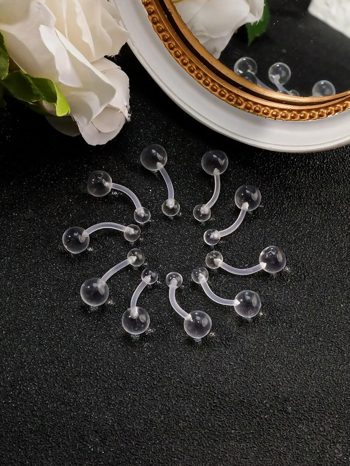Clear Piercing Jewelry Clear Piercing Retainers Nose Rings Belly Button Ring Septum Eyebrow Lip Cartilage Tragus Earring Retainer Nose Piercing Kit Body Piercing Jewelry for Women Men