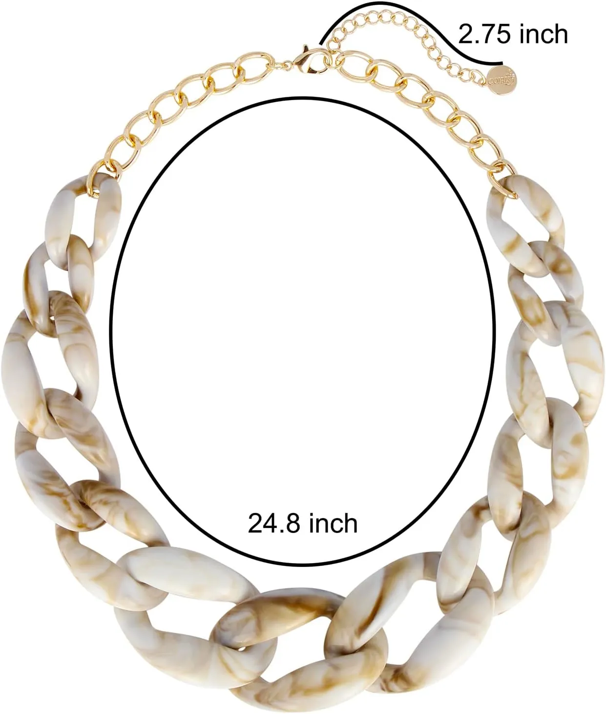 Coiris Statement Chunky Acrylic Chain Link Choker Necklace Fashion Women Collar Necklaces Acrylic Resin Chain Necklace