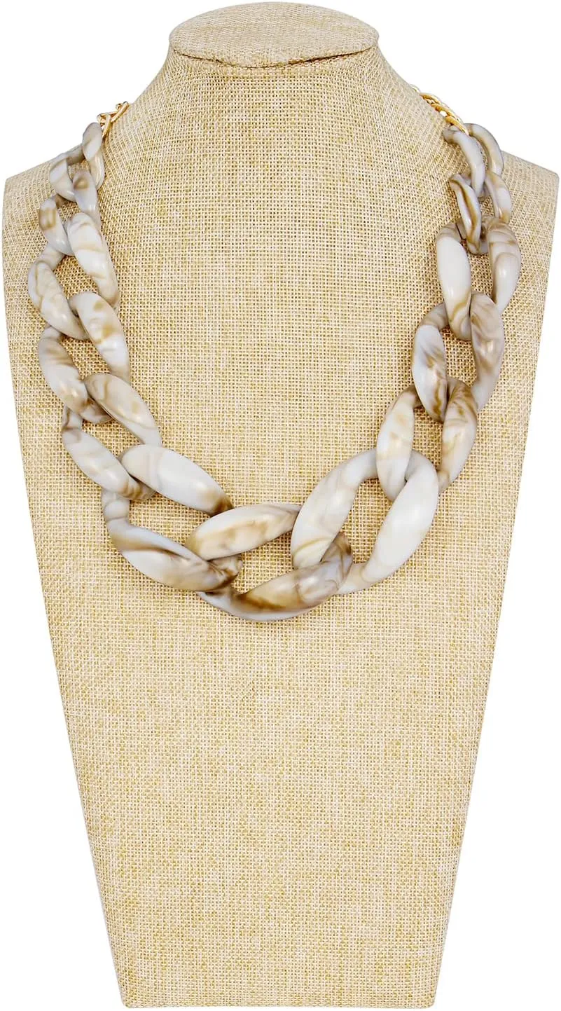 Coiris Statement Chunky Acrylic Chain Link Choker Necklace Fashion Women Collar Necklaces Acrylic Resin Chain Necklace