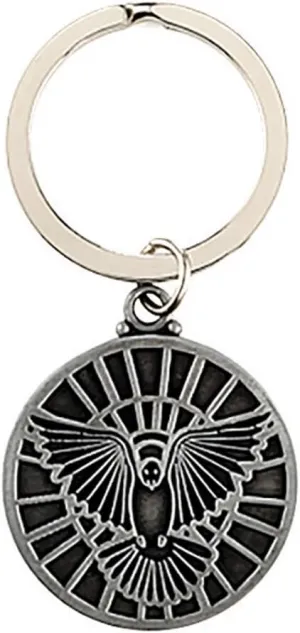 Confirmation Key Chains Silver Tone Come Holy Spirit, 1 1/4 Inch