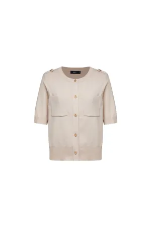 Crew Neck Pocket Cardigan