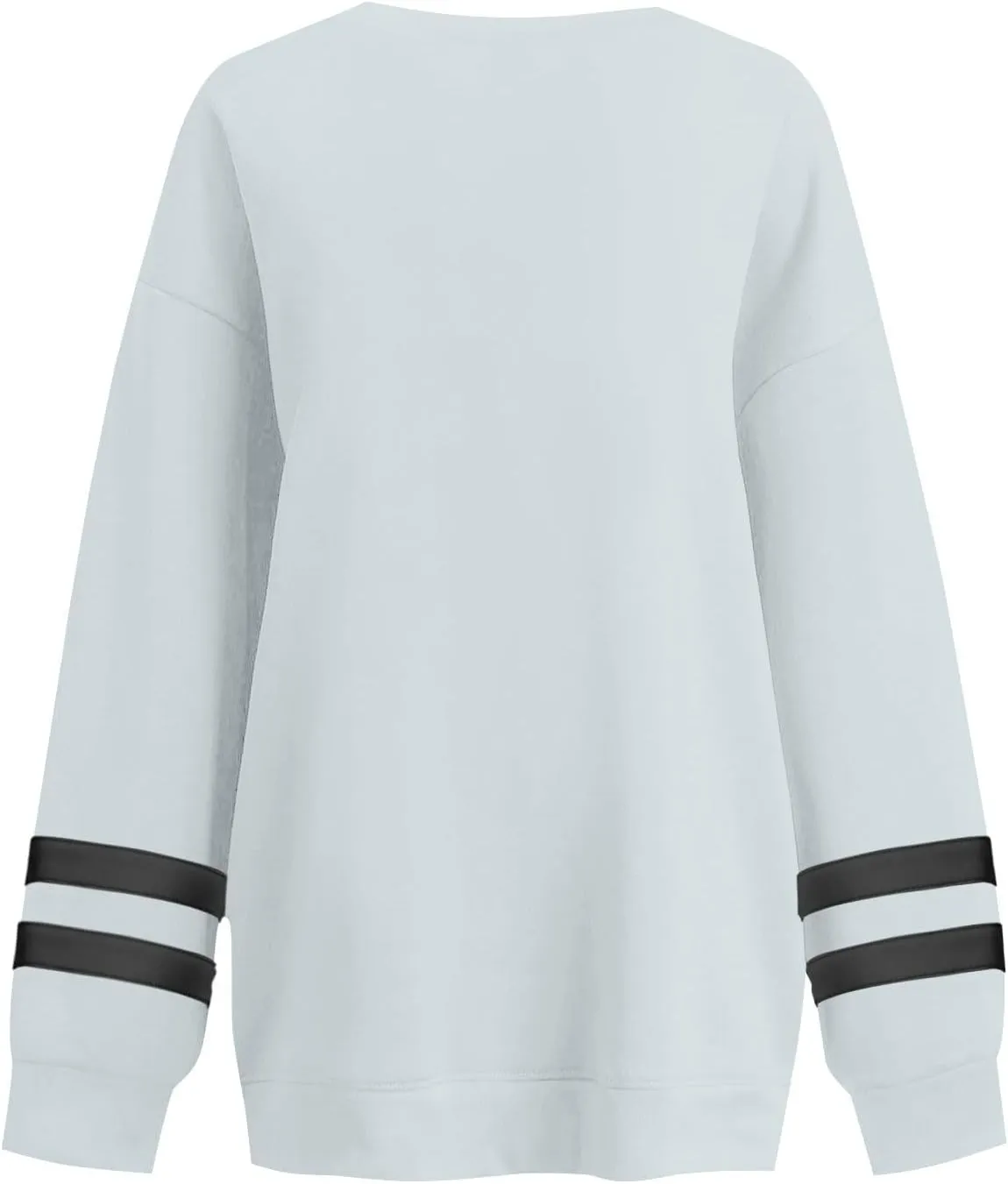 Crew Neck Sweatshirts Women Plus Size Fleece Striped Sweatshirt Oversized Athletic Active Drop Shoulder Pullover