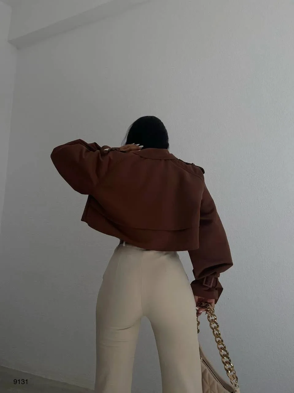 Crop Coat with Bulky Buttons