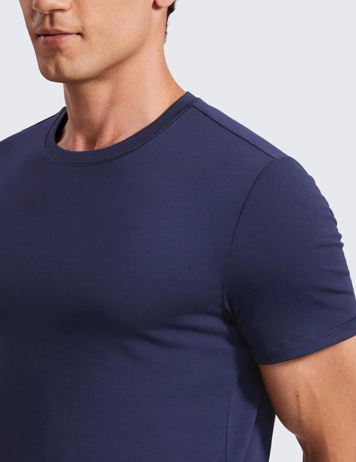 CRZ YOGA Mens Short Sleeve Shirts Quick Dry Workout Classic Fit T-Shirt Casual Daily Comfy Tee Tops