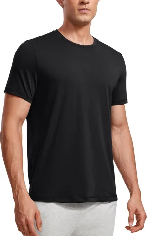 CRZ YOGA Mens Short Sleeve Shirts Quick Dry Workout Classic Fit T-Shirt Casual Daily Comfy Tee Tops
