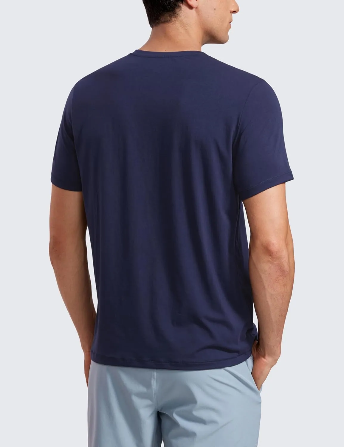 CRZ YOGA Mens Short Sleeve Shirts Quick Dry Workout Classic Fit T-Shirt Casual Daily Comfy Tee Tops