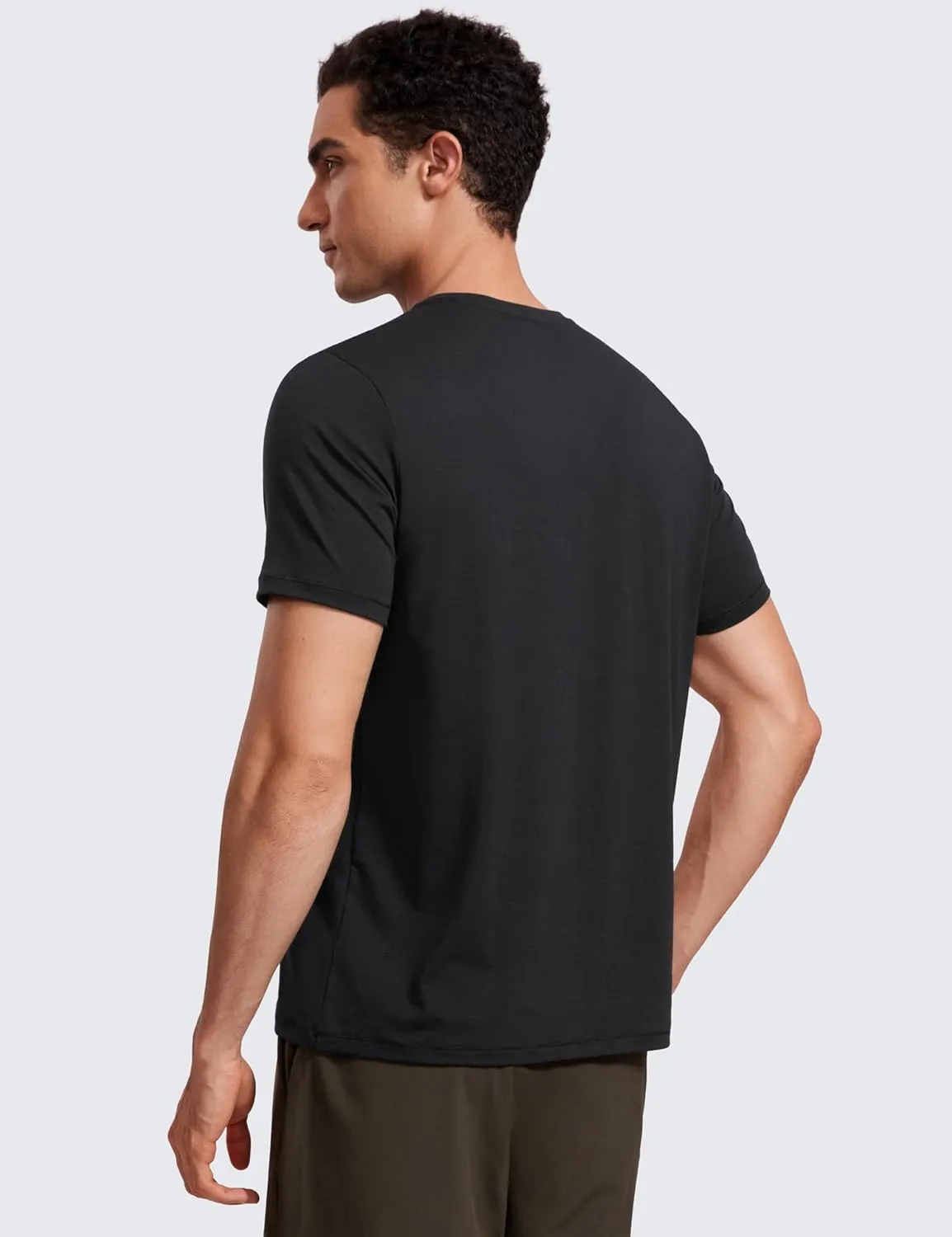 CRZ YOGA Mens Short Sleeve Shirts Quick Dry Workout Classic Fit T-Shirt Casual Daily Comfy Tee Tops