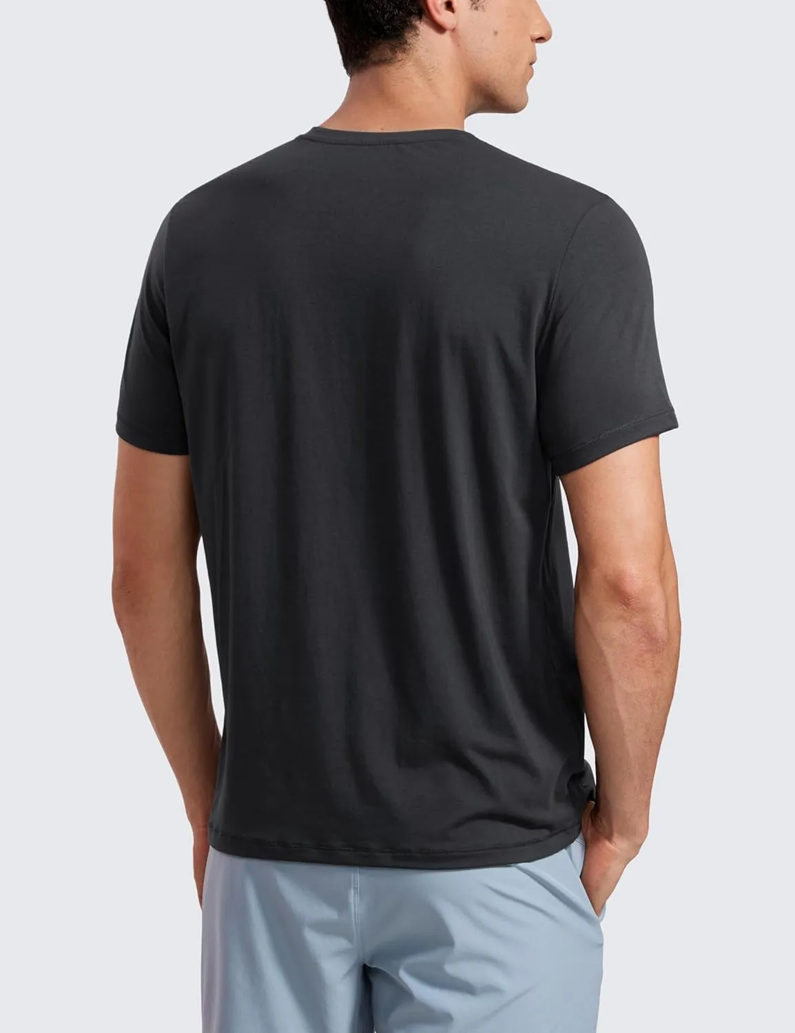 CRZ YOGA Mens Short Sleeve Shirts Quick Dry Workout Classic Fit T-Shirt Casual Daily Comfy Tee Tops