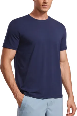 CRZ YOGA Mens Short Sleeve Shirts Quick Dry Workout Classic Fit T-Shirt Casual Daily Comfy Tee Tops