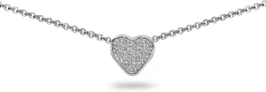 Cubic Zirconia Heart Pave Choker Layering Necklace for Women - Gold
