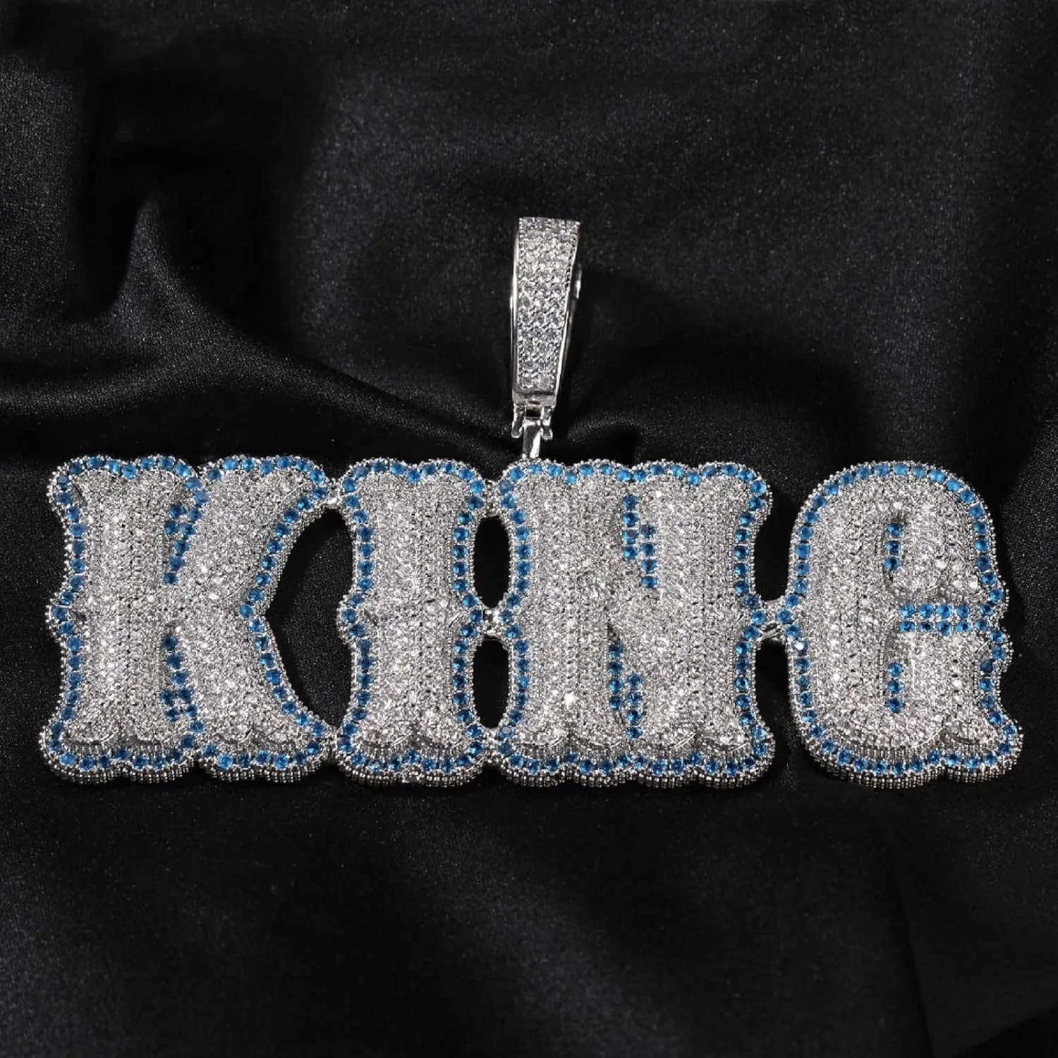 Custom Chain Iced Out Pendant Name Plate Necklace with Rope Chain Custom Necklace for Men Hip Hop Name Chain for Rapper