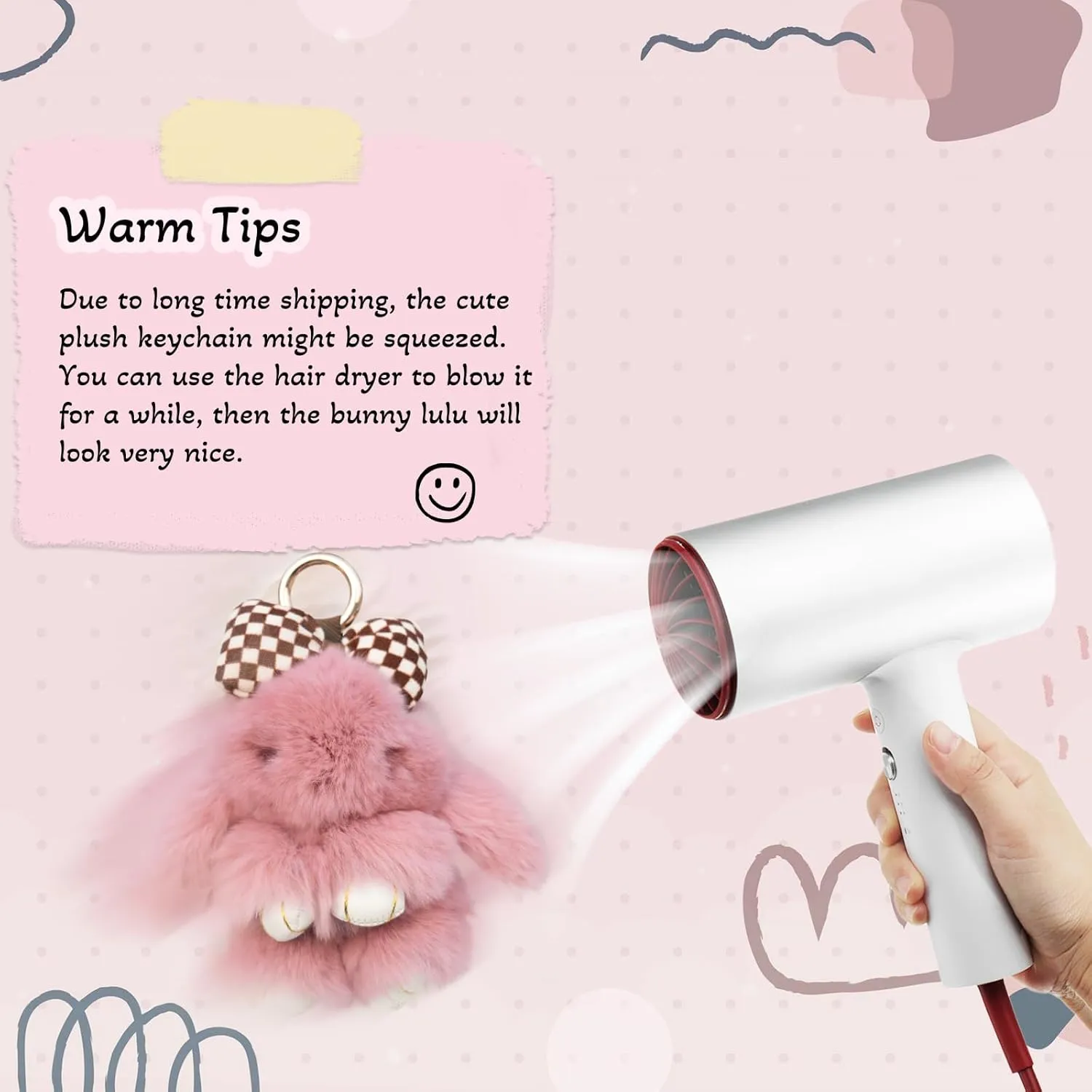 Cute Bunnylulu Keychain for Woman: Kawaii Bunny Plush Keychain Fuffy Key Chains