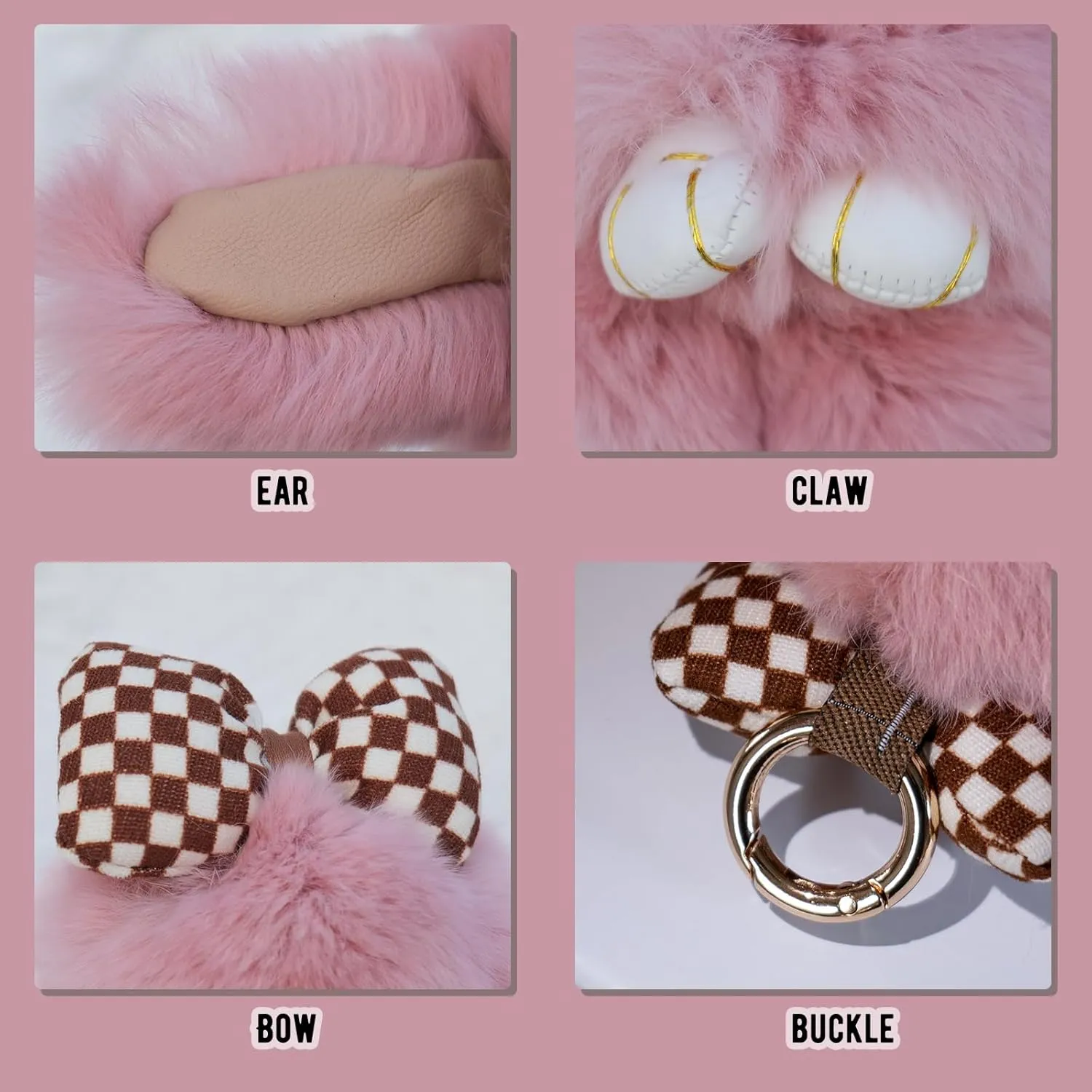 Cute Bunnylulu Keychain for Woman: Kawaii Bunny Plush Keychain Fuffy Key Chains