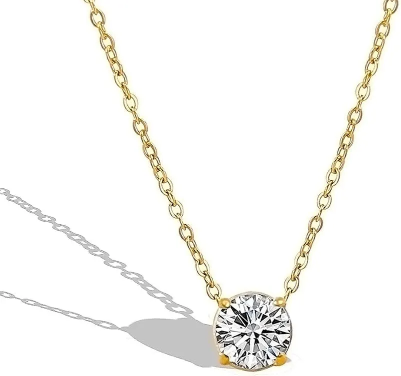 CZ Necklace for Women 18K Gold Plated Cubic Zirconia Pendant Necklaces Gold Chains Chokers