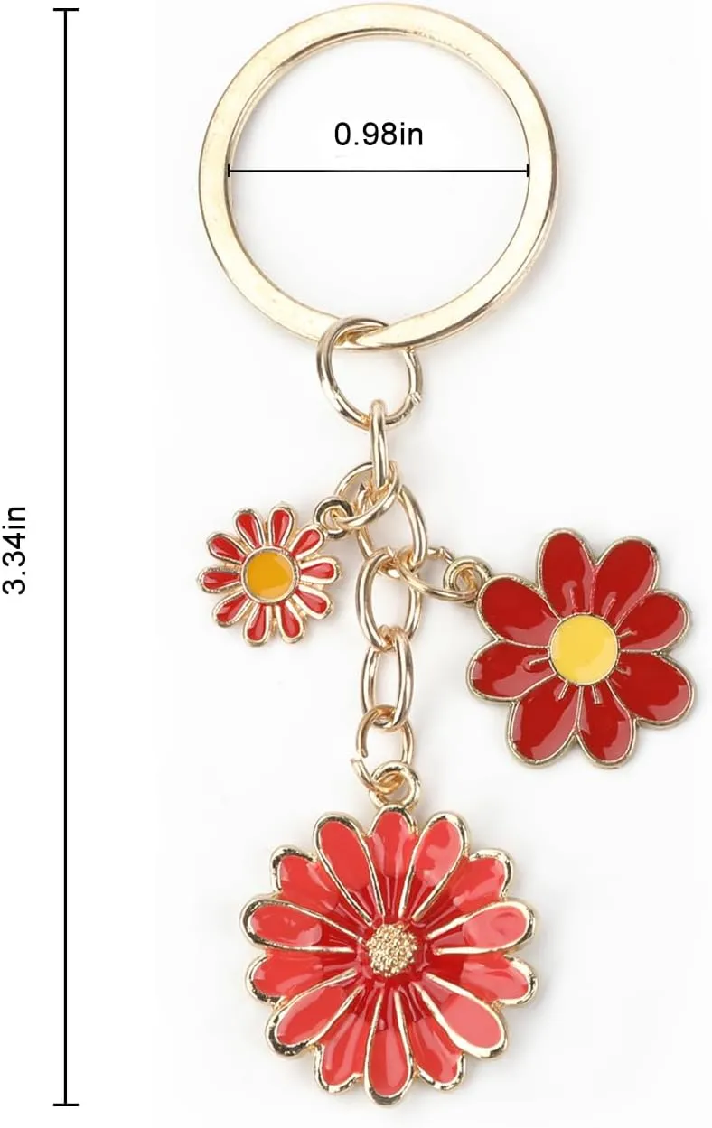 Daisy Keychain, Sunflower Keychain, Daisy Gifts for Daisy Lovers