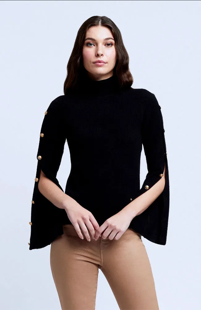 Delaney Button Sleeve Turtleneck
