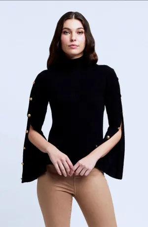 Delaney Button Sleeve Turtleneck