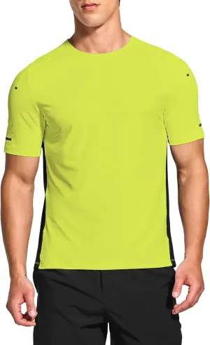 DEMOZU Men's Short Sleeve Running Workout Shirts Quick Dry Athletic Gym Tennis Swim Tee Shirts Big and Tall