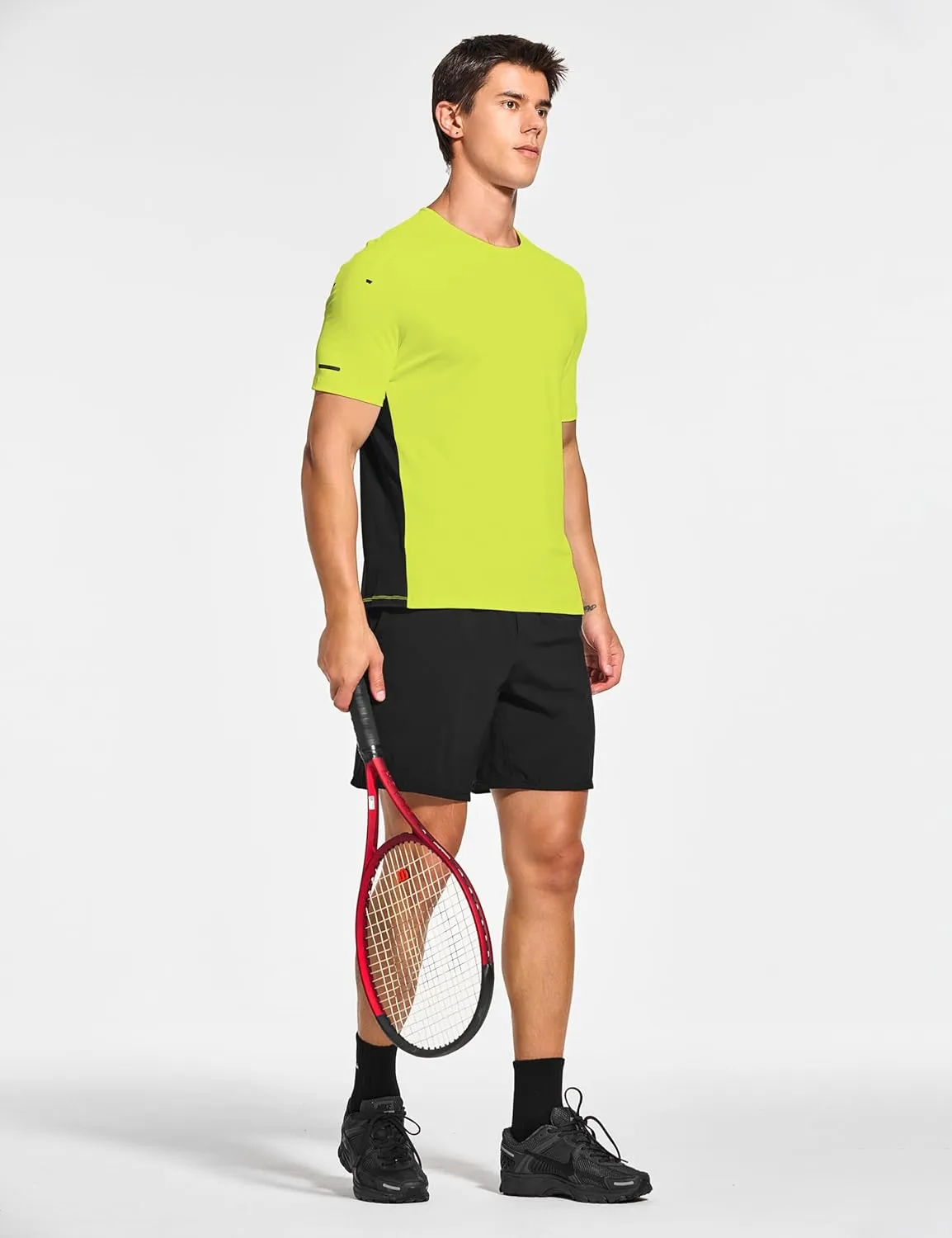 DEMOZU Men's Short Sleeve Running Workout Shirts Quick Dry Athletic Gym Tennis Swim Tee Shirts Big and Tall