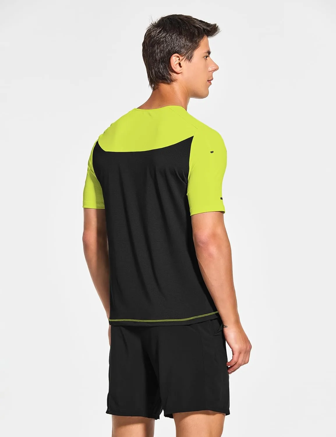 DEMOZU Men's Short Sleeve Running Workout Shirts Quick Dry Athletic Gym Tennis Swim Tee Shirts Big and Tall