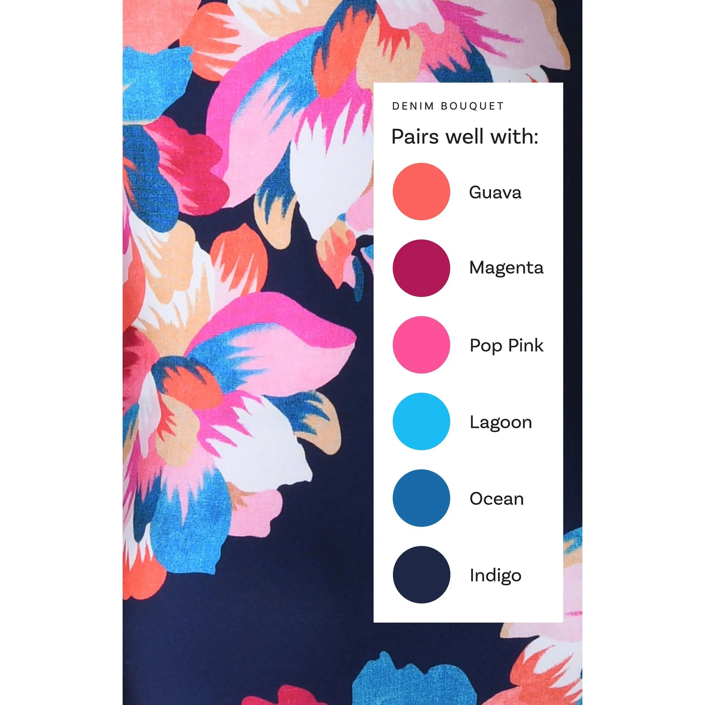 Denim Bouquet Twist Bandeau Tankini Top