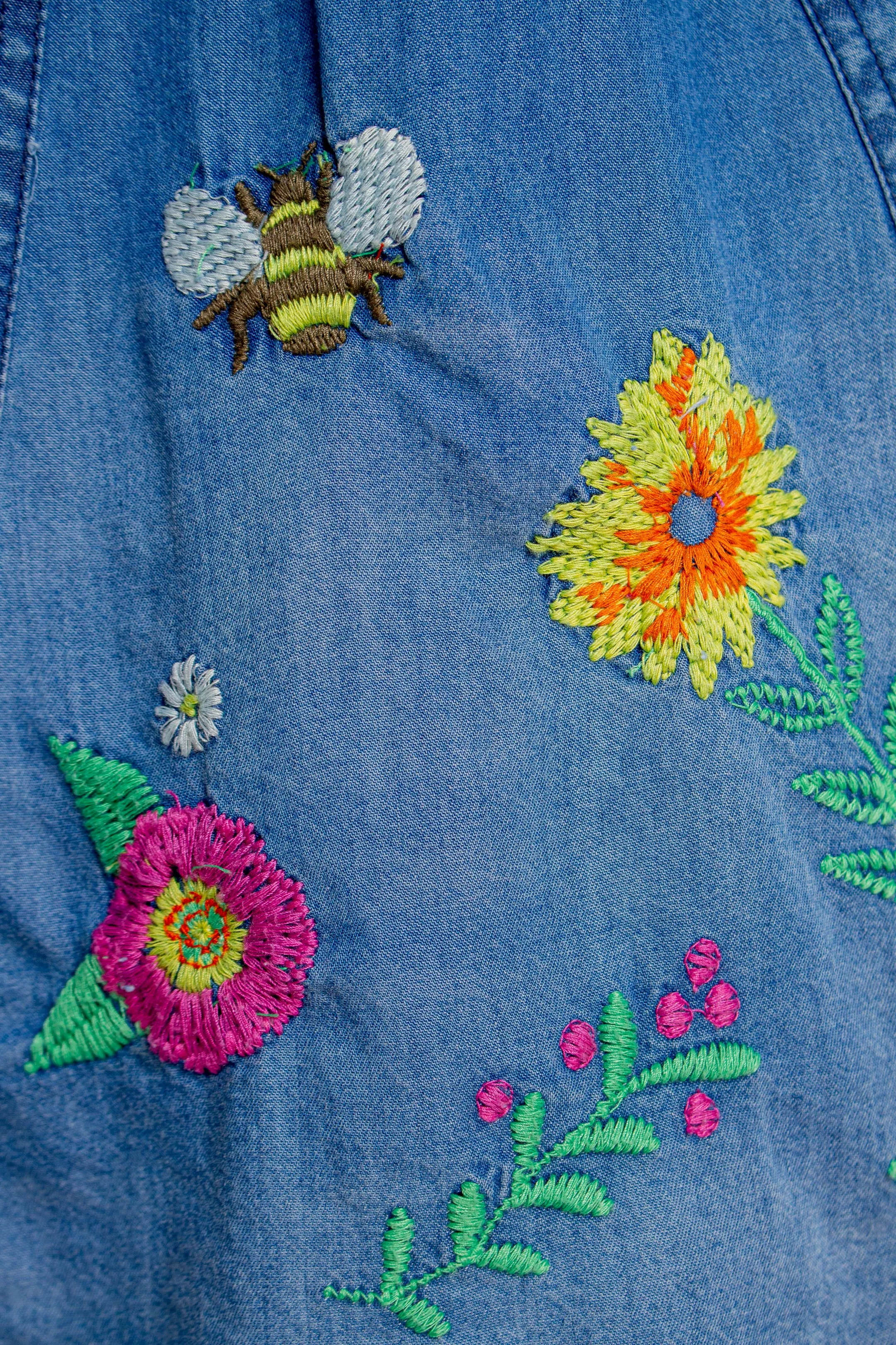 Denim shirt with embroidery