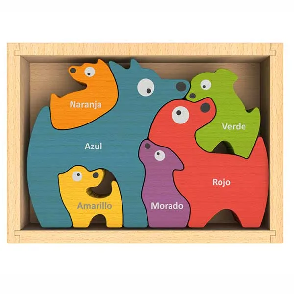 Dog Family Puzzle with Curriculum - Spanish Colors by Begin Again