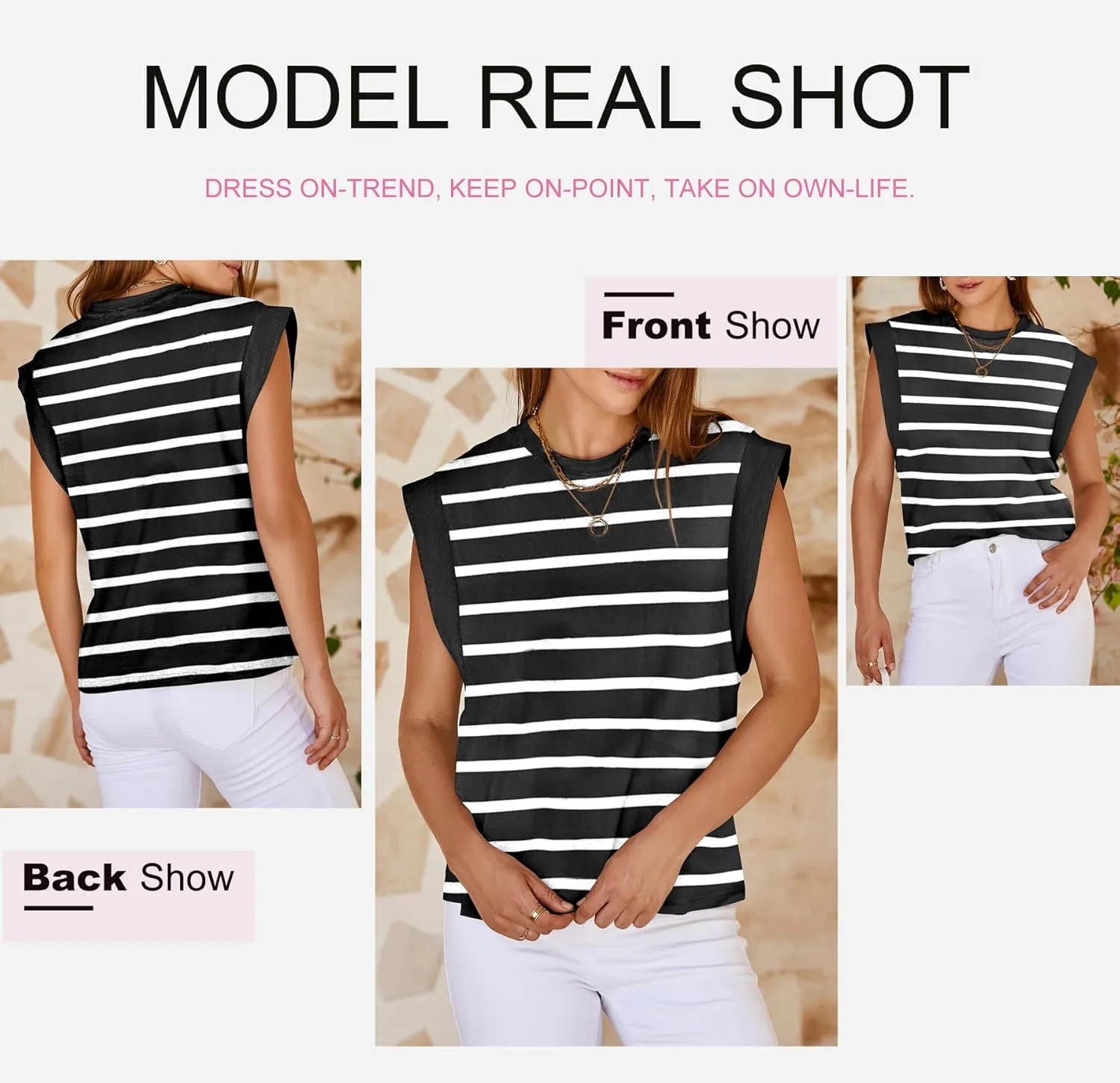 Dokotoo Womens Tops Dressy Casual Shirts Crewneck Cap Sleeve Tank Tops Basic Summer T Shirt