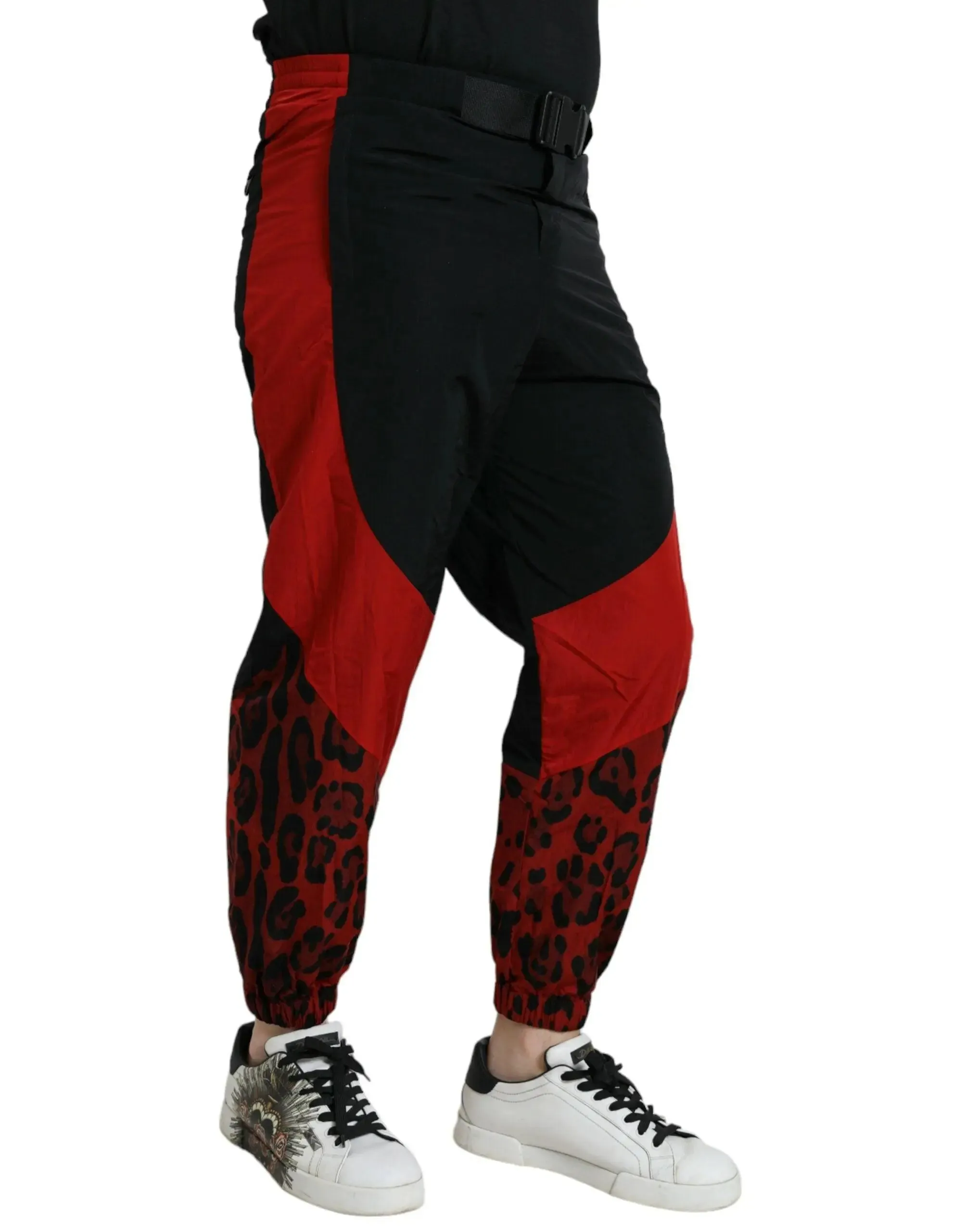 Dolce & Gabbana Belted Waist Leopard Print Pants