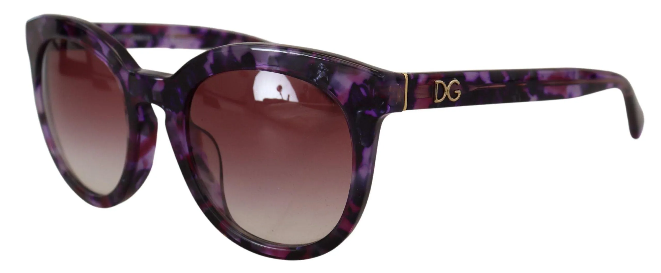 Dolce & Gabbana Purple Tortoise Oval Full Rim Eyewear DG4249F Sunglasses
