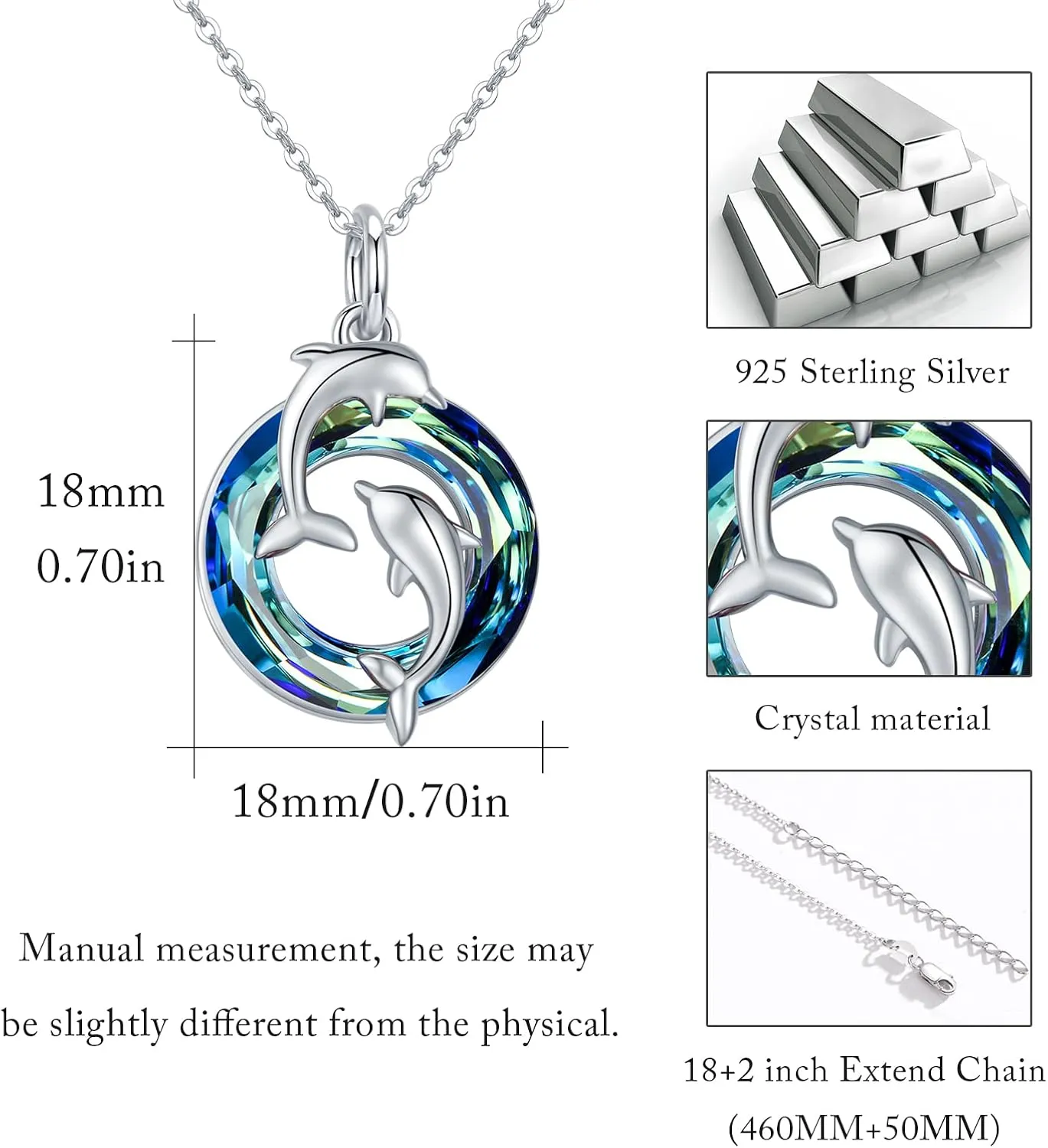 Dolphin Necklace 925 Sterling Silver Mothers Day Gifts For Women Necklace Chains